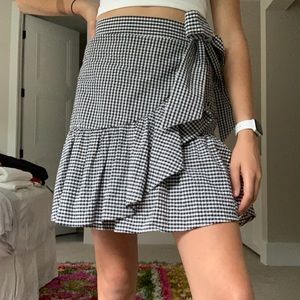 Navy and White gingham mini skirt